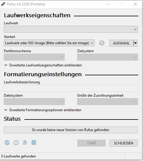 Rufus Boot Stick erstellen